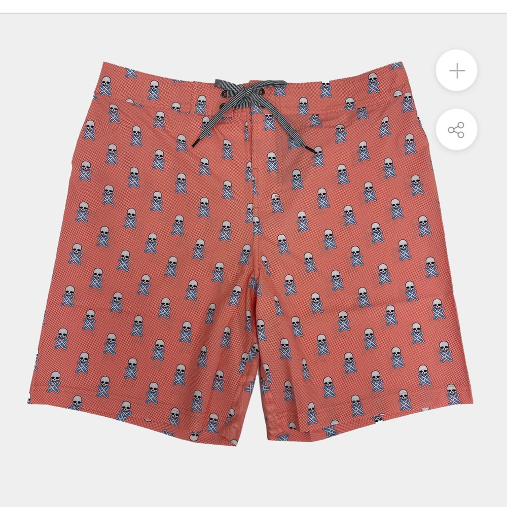 NWT Men’s Boji Surf Boji Skull Coral Boardshorts